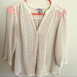 3/4 Length Sleeve Polka Dotted Blouse